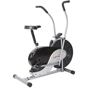 lot 8 image: LifeMax Dual-Action Exercise Bike with Fan