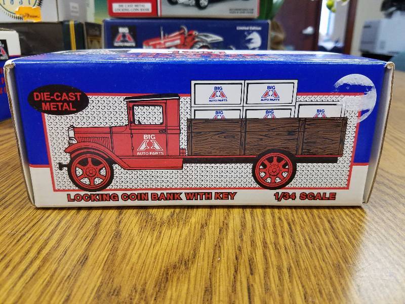 lot 27 image: Hawkeye Crate Die Cast Bank Big A Auto Parts by Ertl