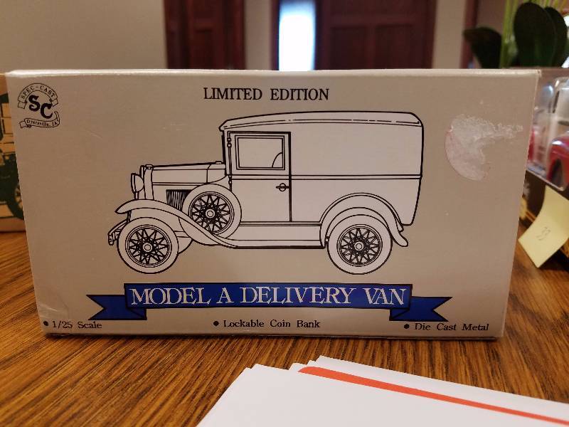 lot 35 image: Ford Model A Delivery Van Die Cast Bank by Liberty