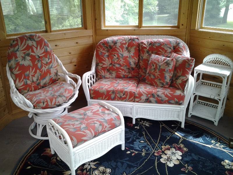 4-Piece Wicker Porch Furniture