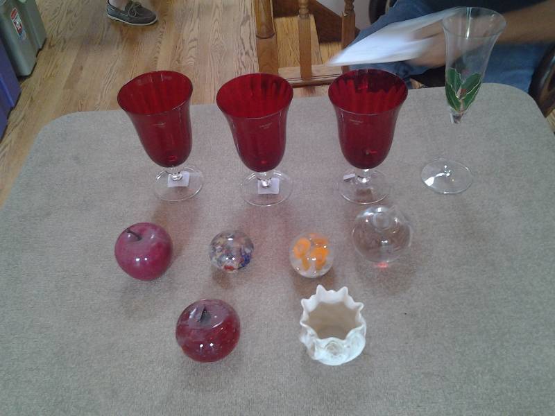 Assorted Glass Paper Weights, Vintage Belleek Dish