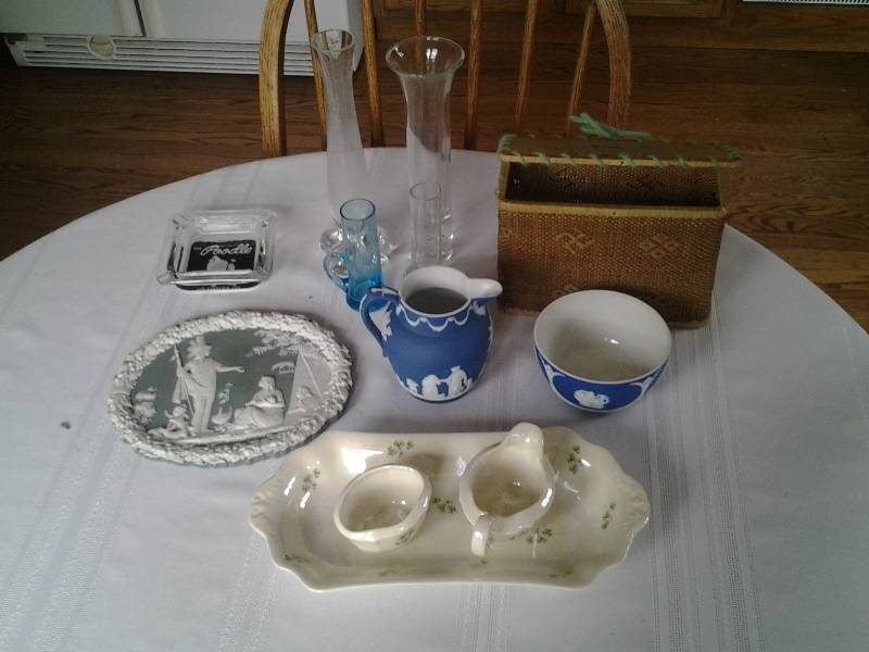 Royal Winton Dish, Wedgwood, Vintage Basket With Vellum Cover (For Photographs)