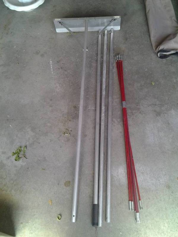 Roof Rake With Extension Poles, Other Poles For Chimney Sweep (No Brush)