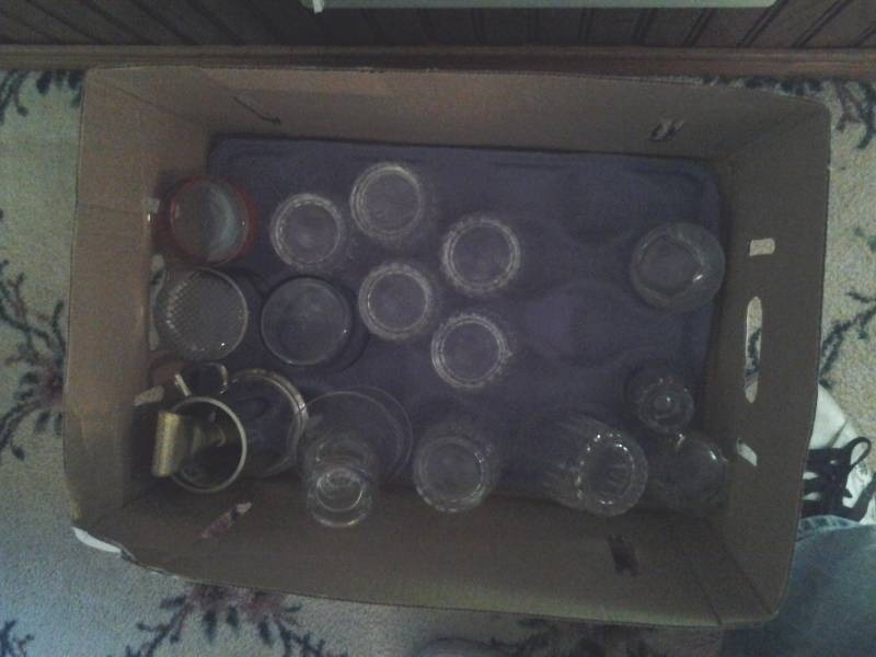 Box Lot Of Assorted Bar Glasses