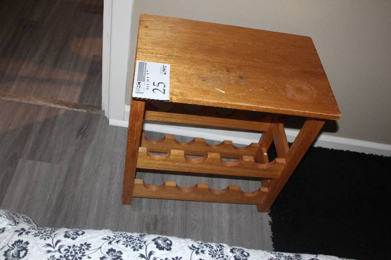 lot 25 image: Wood Wine Rack Table
