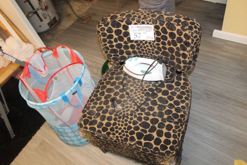 lot 57 image: Lot Including Chair, Baskets, Bucket, Iron