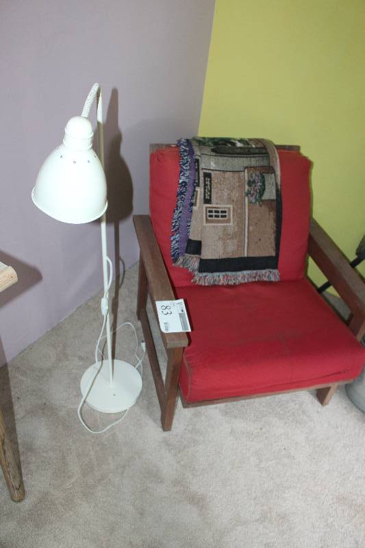 lot 83 image: Lot of (2) Furniture Including Lamp Chair