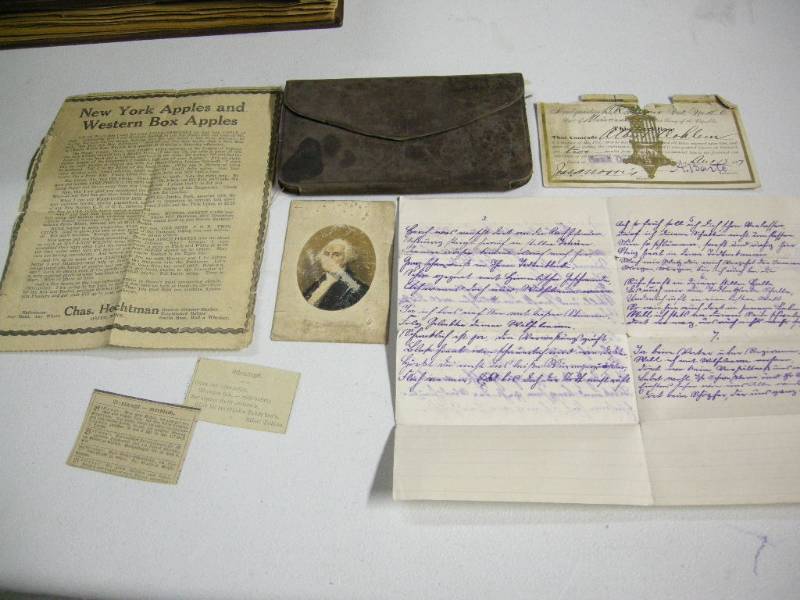 lot 65 image: Old Leather Billfold with Contents