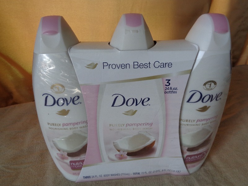 lot 8 image: 3 New Bottles of Dove Nourishing Body wash