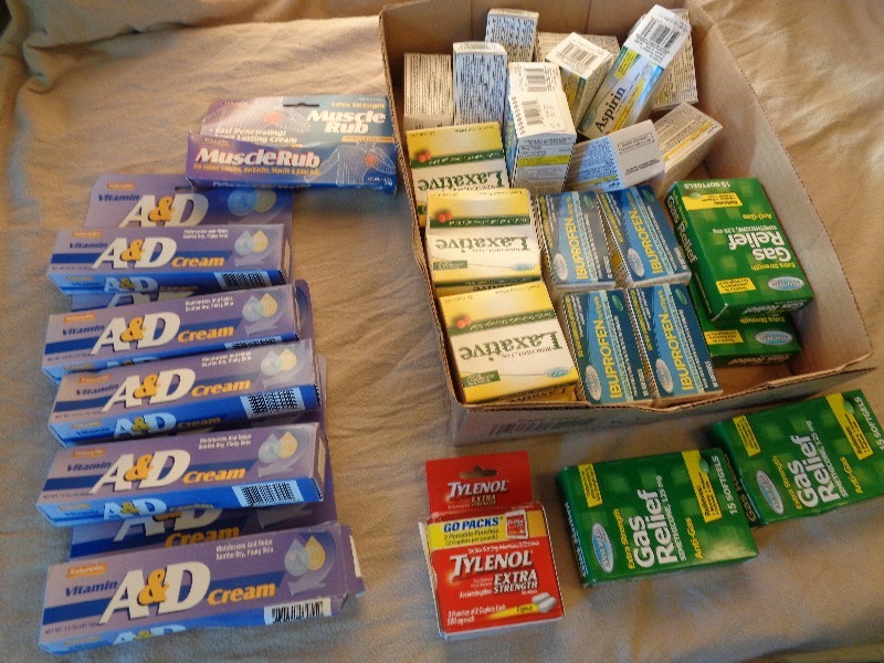 lot 74 image: Tylenol, Aspirin, Vitamin A and D Cream, and More