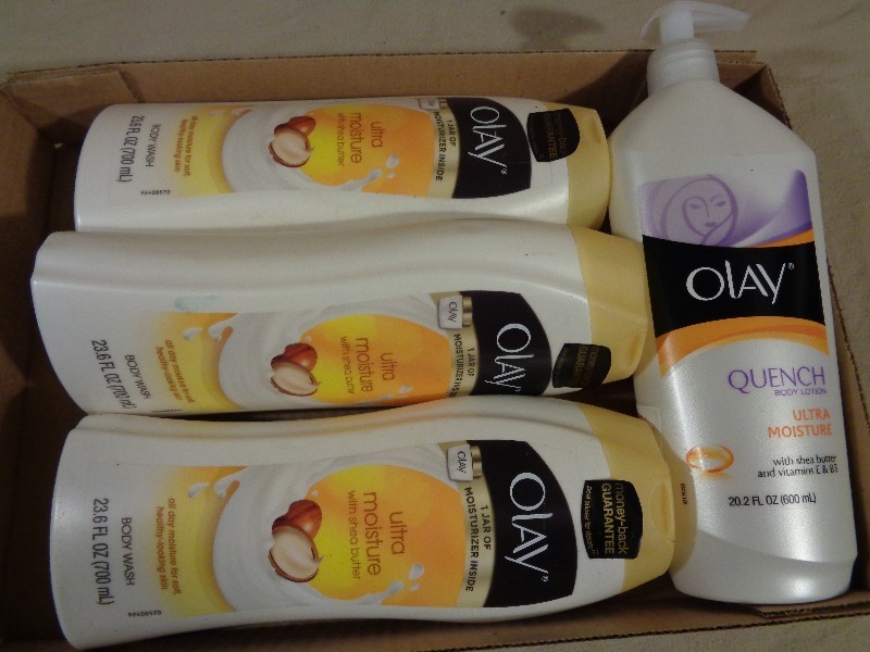 lot 84 image: 3 New Olay Body Washes and New Olay Lotion
