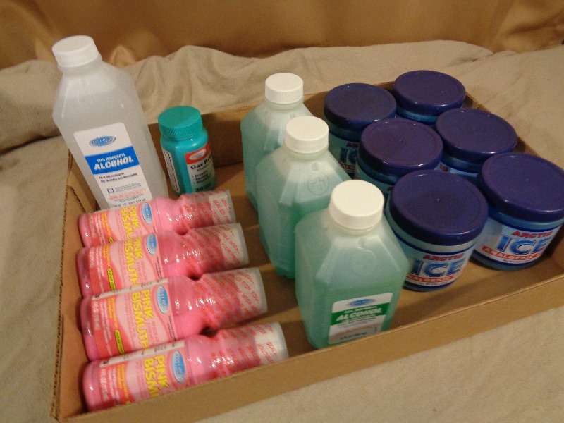 lot 100 image: New Analgesic Gel, Medicines, and Alcohol