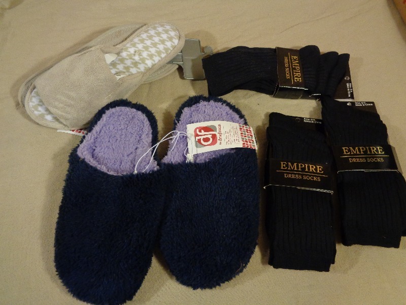 lot 111 image: New Dress Socks and 2 New Pair of Slippers
