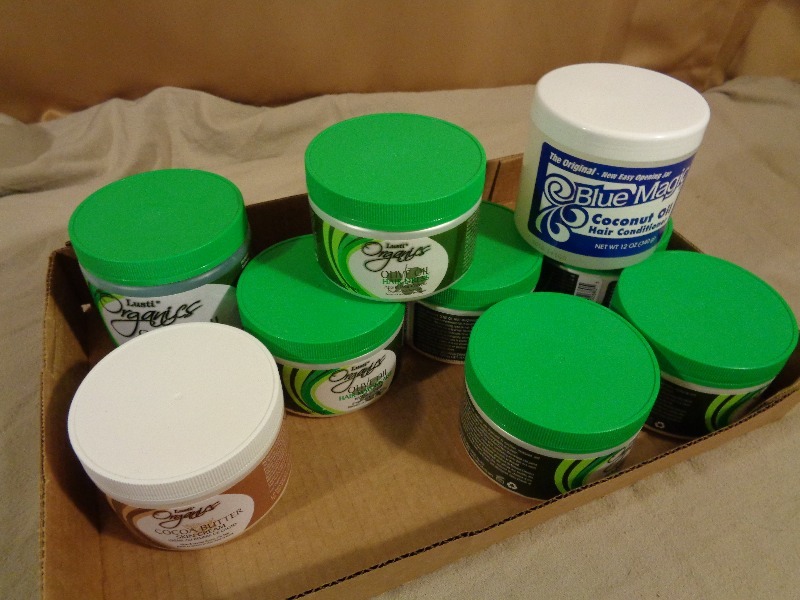 lot 144 image: Coconut OIl, Olive Oil Hair Dress, and Cocoa Butter Skin Cream
