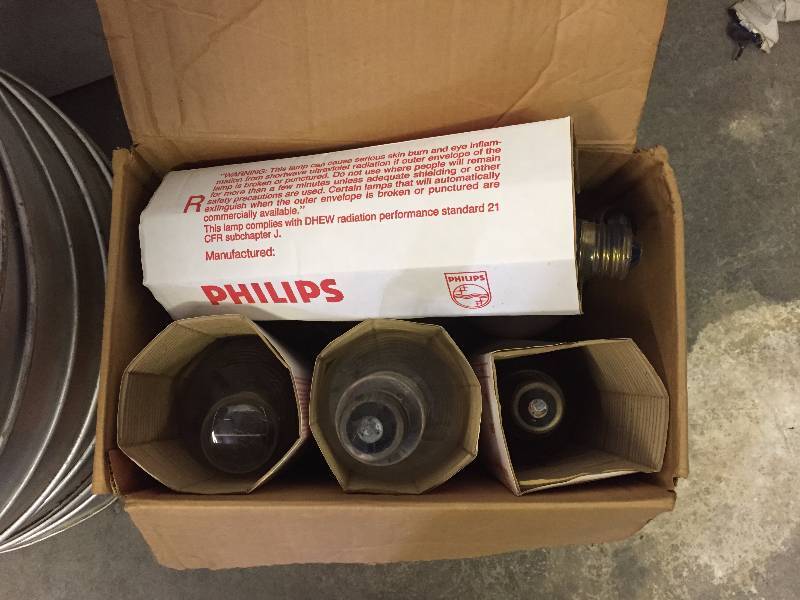 lot 43 image: HIGH TECH LIGHT FIXTURES, 12 SHADES AND 9 BULBS