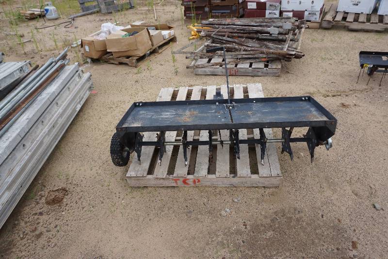 lot 142 image: 48 Pull Behind Garden TractorATV Lawn Dethatcher Aerator