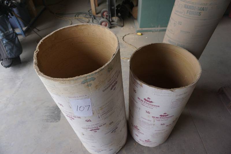 lot 107 image: 3 Round Concrete Forms