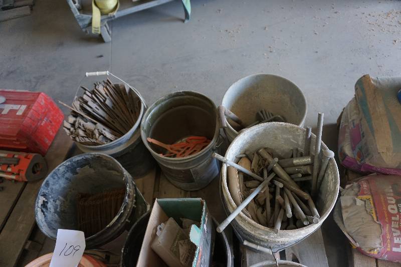 lot 109 image: Lot of Anchor Stakes, Bolts, Re Bar Ties and Form Hardware