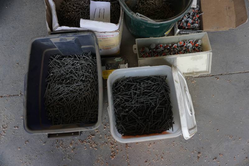 lot 111 image: Large Lot of Nails and Fasteners In Assorted Sizes and Styles