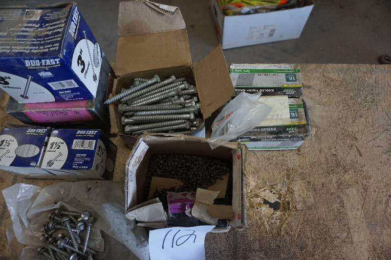 lot 112 image: Lot of Nails. Fasteners and Anchor Bolts