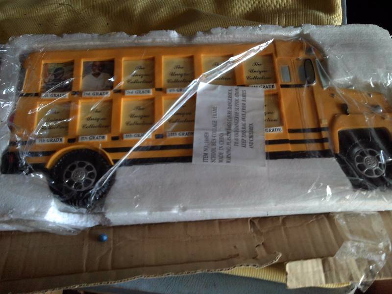 school bus photo frame