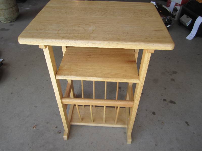 lot 103 image: Wood magazine stand table top is 15...