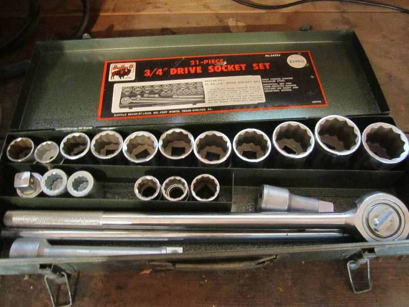lot 152 image: Set of large 34  drive sockets...