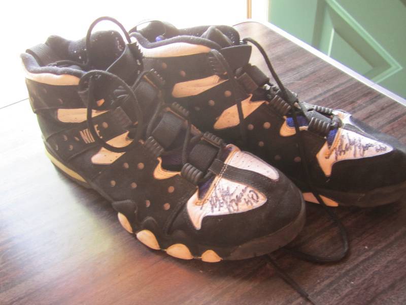lot 182 image: Nike tennis shoes autographed by My...