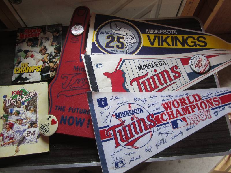 lot 201 image: Lot of Minnesota sports memorabelia...