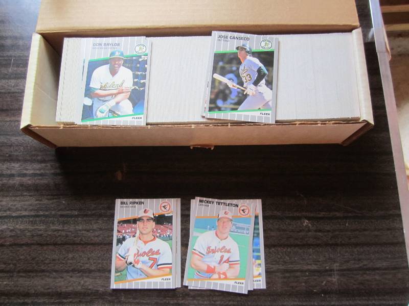 lot 206 image: 89 Fleer baseball cards, may be a c...