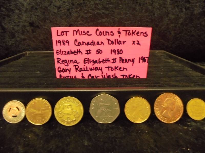 Lot - Misc Coins & Tokens