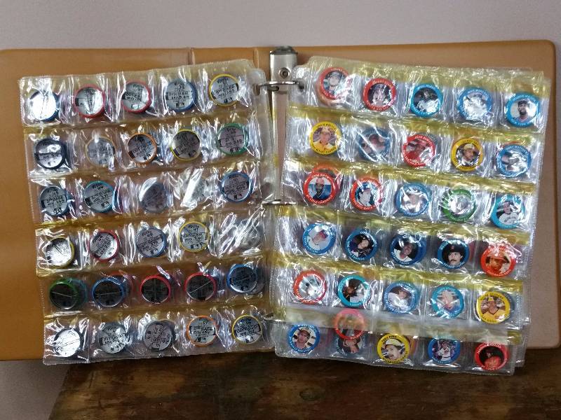 lot 61 image: 1984 Fun Food MLB Pins, Mattingly, Boggs, Sandberg, Ripken, Gooden,  Etc.
