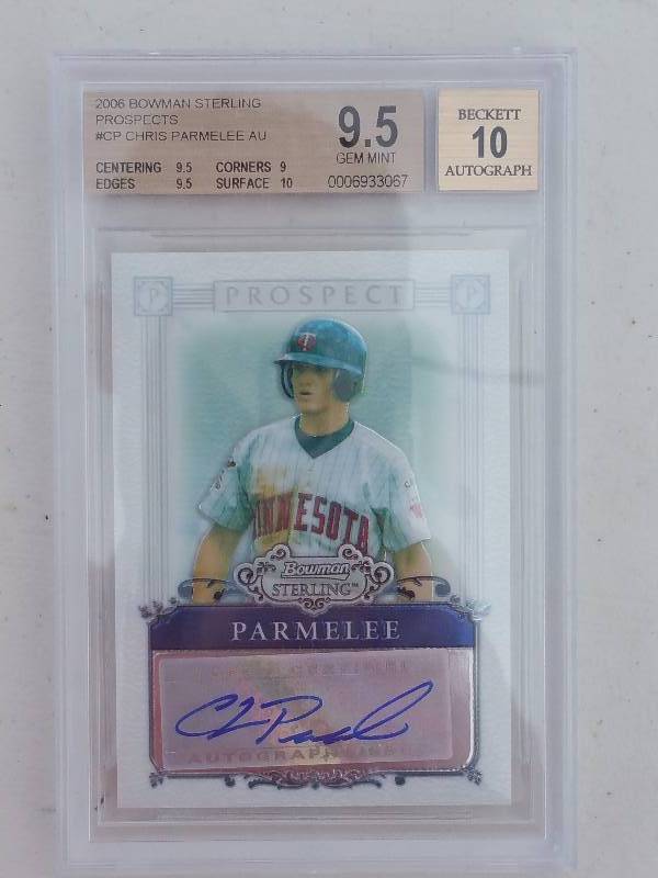lot 63 image: Chris Parmalee 2006 Bowman Sterling Rookie Card - Autographed & Graded