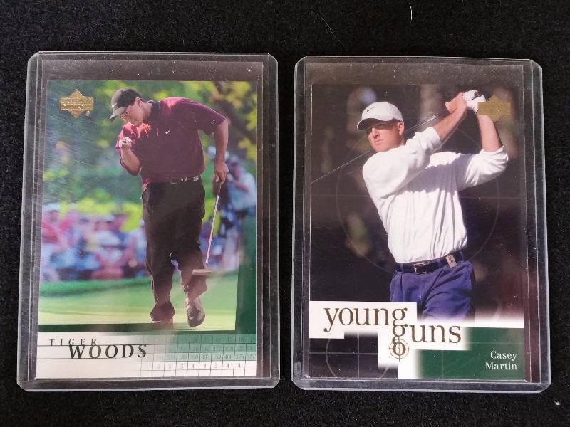 lot 68 image: Tiger Woods & Casey Martin PGA Rookie Cards