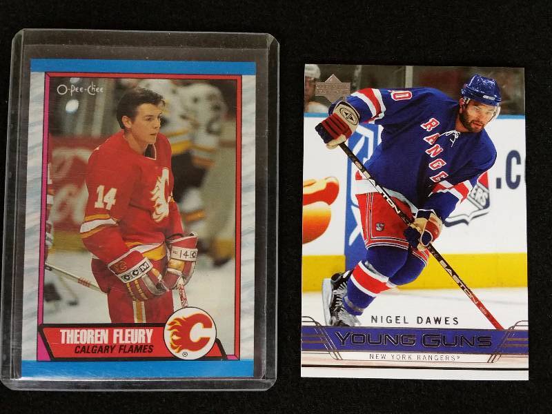 lot 78 image: Theo Fluery and Nigel Dawes Rookie Cards