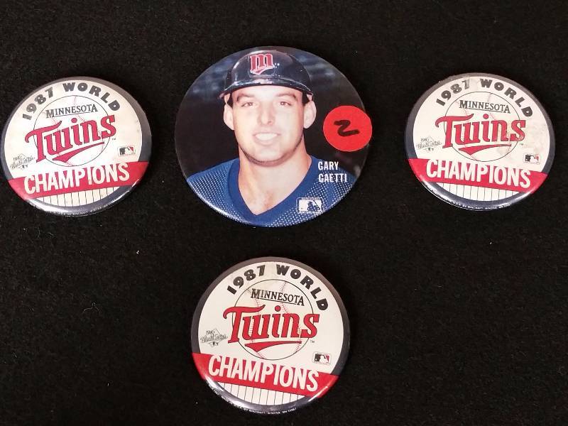 lot 85 image: 1987 Twins World Champion Pins & Gary Gaetti Pin