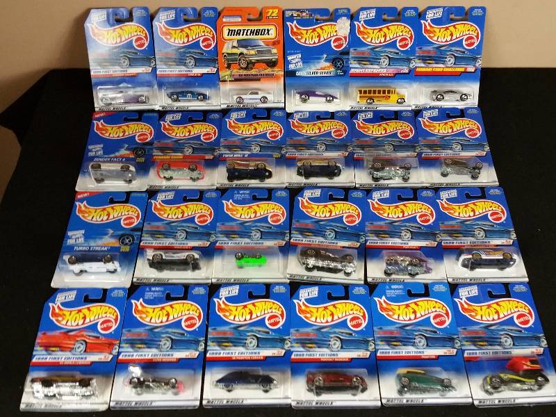 lot 93 image: 24 Unopened 1990s  2000s Hotwheels in the Original Packaging
