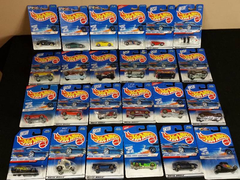 lot 94 image: 24 Unopened 1990s  2000s Hotwheels in the Original Packaging