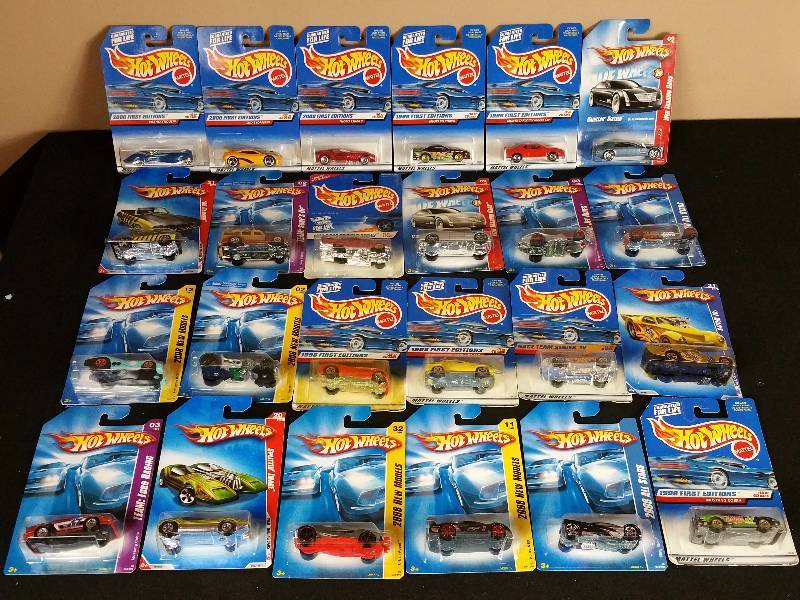 lot 96 image: 24 Unopened 1990s  2000s Hotwheels in the Original Packaging