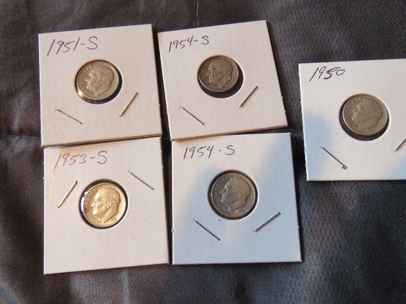 Lot of (5) Dimes