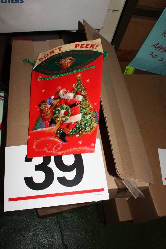 6 cases of 50 Glossy Santa gift bags.