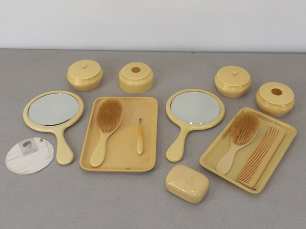2 Vintage Vanity Sets Ivory-Pyralin