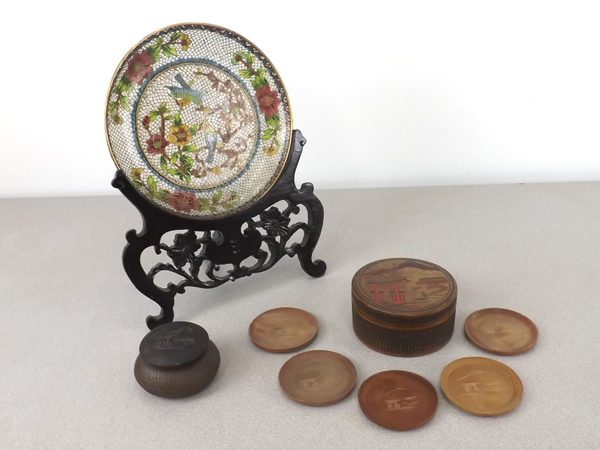 Vintage Asian Cloisonne, and Wood Items