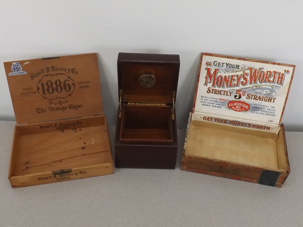 Vintage Dunhill Humidor & 2 Cigar Boxes