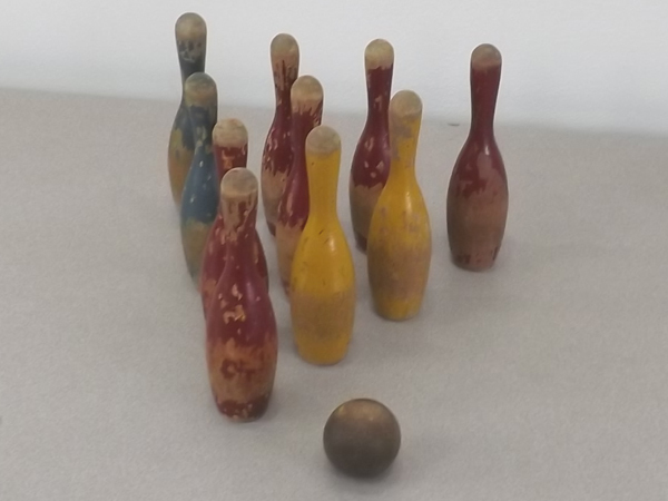 antique bowling set