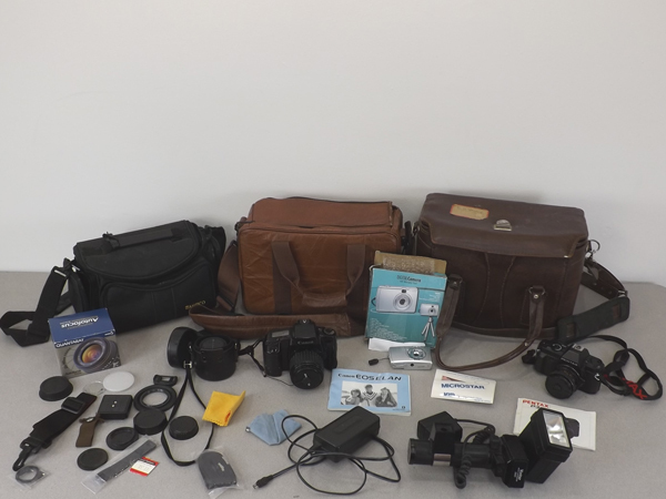 Pentax, Canon, Etc. Cameras w Accessories