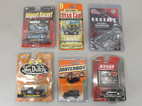 6 MINT on Card Matchbox, Jada, Racing Champions, etc. Cars