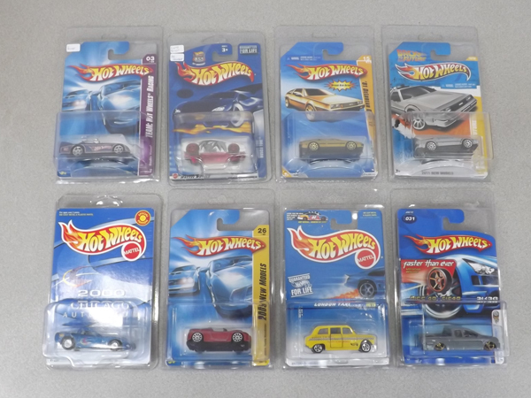 8 MINT on Card Hot Wheels Cars including 2 Error Cars