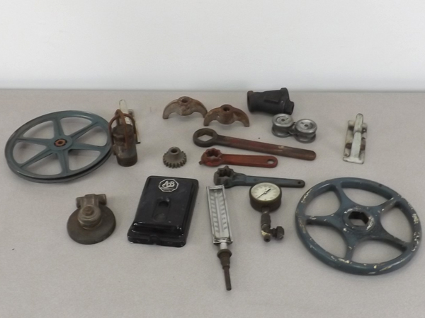 Vintage Industrial Hardware Wheels Gauges Etc.