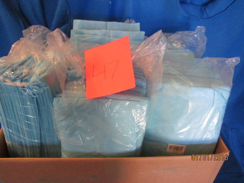 Blue bed pads...